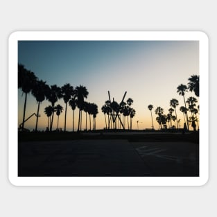 Venice Beach Silhouetted Palm Trees Sticker